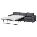 VIMLE 3-seat sofa-bed, with wide armrests/Gunnared medium grey