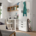 SMÅSTAD / PLATSA Wardrobe, white grey/with 3 drawers, 60x42x181 cm