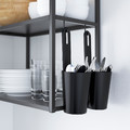 ENHET Wall fr w shelves, anthracite, 40x30x75 cm