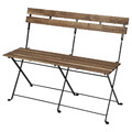 TÄRNÖ Bench, outdoor, foldable black/light brown stained