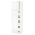 METOD / MAXIMERA Hi cab w 2 doors/4 drawers, white/Ringhult white, 60x60x200 cm