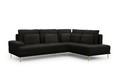 Corner Sofa-Bed Right Nicole L Salvador 19 Agmamito/black, gold legs