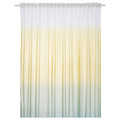 GLASÖRT Sheer curtain, 1 piece, light yellow/grey-turquoise, 300x300 cm