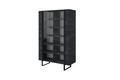 High Display Cabinet Verica 120 cm, charcoal, black legs