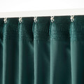 MAJGULL Block-out curtains, 1 pair, dark turquoise, 145x300 cm