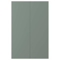 NICKEBO 2-p door f corner base cabinet set, matt grey-green, 25x80 cm