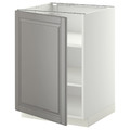 METOD Base cabinet with shelves, white/Bodbyn grey, 60x60 cm