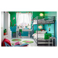 SVÄRTA Bunk bed frame, silver colour, 90x200 cm