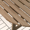 ASKHOLMEN Table for wall, outdoor, folding grey-brown, stained light brown, 70x44 cm