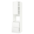 METOD / MAXIMERA High cabinet f oven+door/2 drawers, white/Voxtorp matt white, 60x60x240 cm