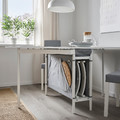 KALLHÄLL Gateleg table with storage, white/light grey, 89x98 cm