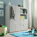 SMÅSTAD / PLATSA Storage combination, white/grey, 120x42x123 cm