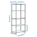 JOSTEIN Shelving unit, in/outdoor/metal white, 81x40x180 cm