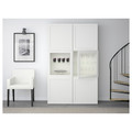 BESTÅ Storage combination w glass doors, Hanviken/Sindvik white, clear glass, 120x40x192 cm