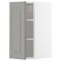 METOD Wall cabinet with shelves, white/Bodbyn grey, 30x60 cm