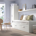 BRIMNES Day-bed w 2 drawers/2 mattresses, white/Vannareid firm, 80x200 cm