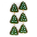 Christmas Decorative Wooden 3D Stickers Christmas Tree 6pcs