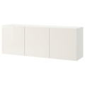 BESTÅ Wall-mounted cabinet combination, white/Selsviken high-gloss/white, 180x42x64 cm