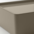 KUGGIS Box with lid, dark grey-beige, 18x26x8 cm