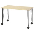 MITTCIRKEL / KRILLE Desk, lively pine effect black, 120x60 cm