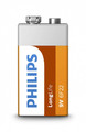 Philips LongLife Zinc-Chloride PP3 Battery 9V 6F22