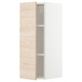 METOD Wall cabinet with shelves, white/Askersund light ash effect, 30x80 cm
