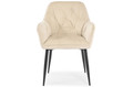 Glamour Chair with Armrests EMMA, velvet, beige