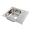 Steel Kitchen Sink Sagan 1 Bowl with Drainer, polished