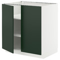 METOD Base cabinet with shelves/2 doors, white/Havstorp deep green, 80x60 cm