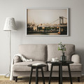 BJÖRKSTA Picture with frame, Manhattan Bridge/aluminium-colour, 118x78 cm