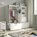 SMÅSTAD / PLATSA Storage combination, white black/white/stripe with 3 drawers, 120x42x123 cm