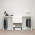 PLATSA Wardrobe with 4 doors+3 drawers, white FONNES white/SANNIDAL white, 240x57x123 cm