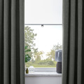 ROSENMANDEL Block-out curtains, 1 pair, dark green, 135x300 cm