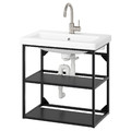 ENHET / TVÄLLEN Open wash-stand with 2 shelves, anthracite, 64x43x65 cm