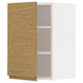 METOD Wall cabinet with shelves, white/Voxtorp oak effect, 40x60 cm