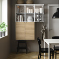 ENHET Storage combination, white/oak effect, 120x32x150 cm