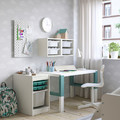 TROFAST Storage combination with box/trays, white turquoise/white, 34x44x56 cm