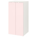 SMÅSTAD / PLATSA Wardrobe, white pale pink/with 3 shelves, 60x57x123 cm