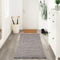 RÖRKÄR Rug, flatwoven, black/natural, 80x150 cm