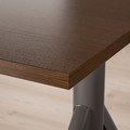 IDÅSEN Desk sit/stand, brown/dark grey, 120x70 cm