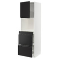 METOD / MAXIMERA Hi cab f micro combi w door/3 drwrs, white/Upplöv matt anthracite, 60x60x200 cm