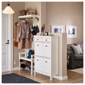 HEMNES Shoe cabinet with 2 compartments, white, 89x127 cm