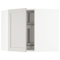 METOD Corner wall cabinet with carousel, white/Lerhyttan light grey, 68x60 cm