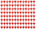 Fringe Deco Curtain 100x200cm Hearts, metallic red, pattern