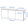 BESTÅ Storage combination with doors, white, Sindvik white clear glass, 180x42x65 cm