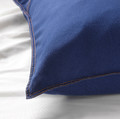 SÅNGLÄRKA Quilt cover and pillowcase, dark blue, 150x200/50x60 cm