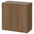 EKET Cabinet w 2 doors and 1 shelf, brown/walnut effect, 70x35x70 cm