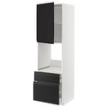 METOD / MAXIMERA Hi cab f ov w dr/2 frnt/1 m/1 h drw, white/Upplöv matt anthracite, 60x60x200 cm