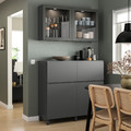 BESTÅ Storage combination w doors/drawers, dark grey Västerviken/Sindvik dark grey, 120x42x213 cm