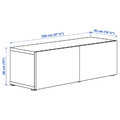 BESTÅ Wall-mounted cabinet combination, white Glassvik/white/light green clear glass, 120x42x38 cm